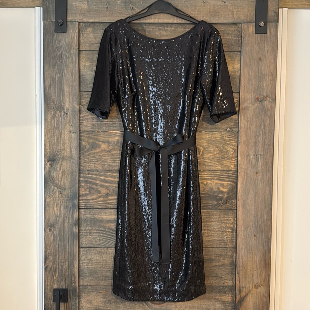 Boden black sequined cocktail dress